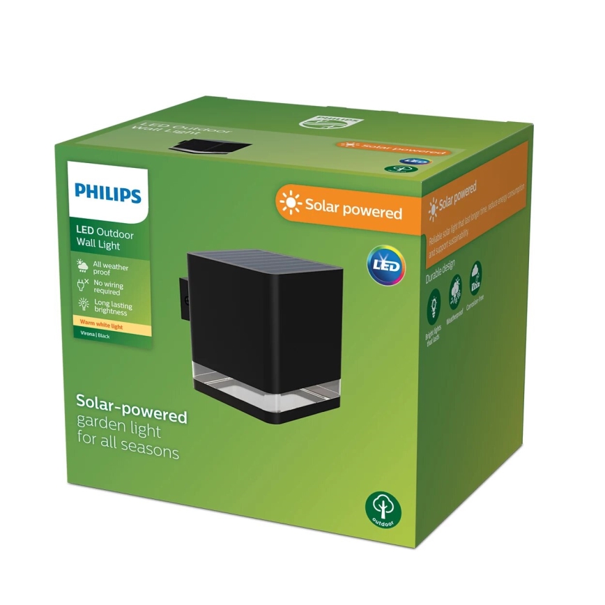 Philips - LED соларен стенен осветител VIRONA LED/1,8W/3,7V 2600 mAh 2700K IP44