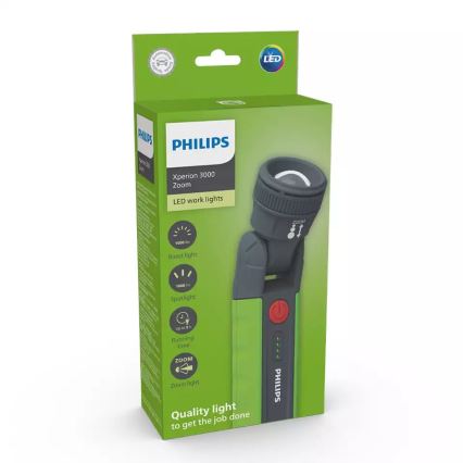 Philips X30ZOOMX1 - LED презареждаема фенерче с регулируема яркост XPERION LED/6W/3,7V 1000 lm 2500 mAh IP54