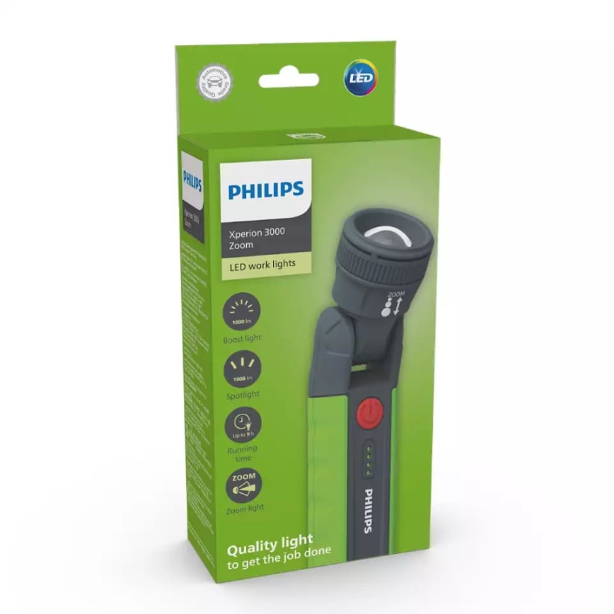 Philips X30ZOOMX1 - LED презареждаема фенерче с регулируема яркост XPERION LED/6W/3,7V 1000 lm 2500 mAh IP54