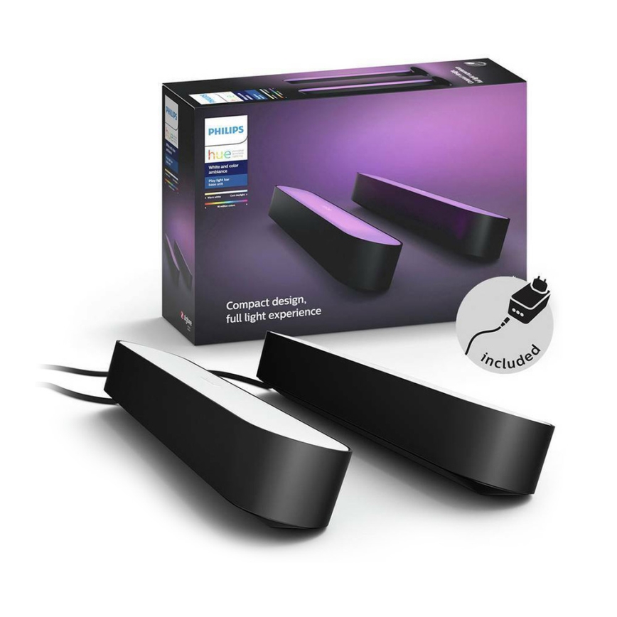 Philips - К-кт 2 бр. LED RGB Димируема настолна лампа Hue PLAY DUAL PACK White And Color Ambiance LED/6W/230V