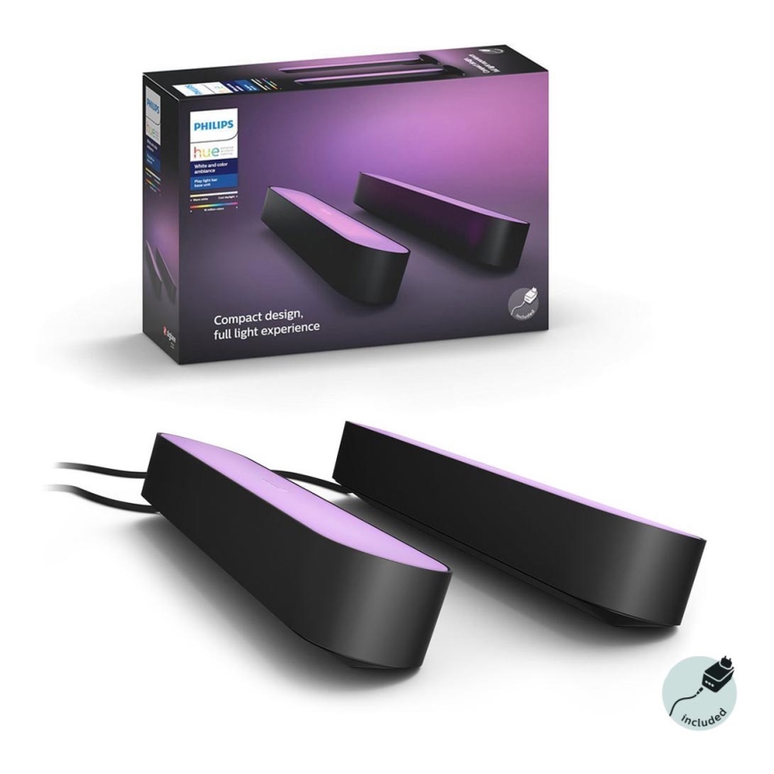 Philips - К-кт 2 бр. LED RGB Димируема настолна лампа Hue PLAY DUAL PACK White And Color Ambiance LED/6W/230V