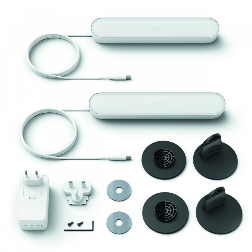 Philips – К-кт 2бр. LED RGB Димируема настолна лампа Hue PLAY DUAL PACK White And Colour Ambiance LED/6W/230V бяла