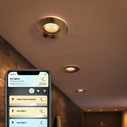 Philips - К-кт 3 бр. LED димируеми лунички за баня Hue ADORE 1xGU10/5W/230V IP44 + дистанционно