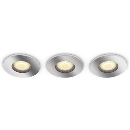 Philips - К-кт 3 бр. LED димируеми лунички за баня Hue ADORE 1xGU10/5W/230V IP44 + дистанционно
