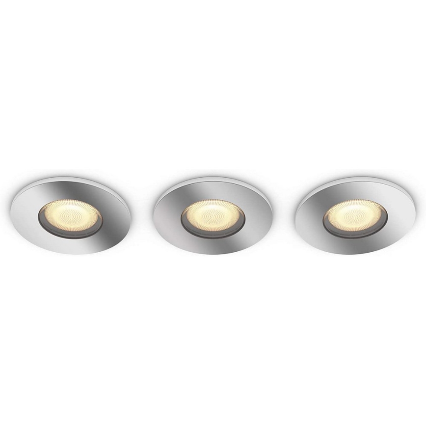 Philips - К-кт 3 бр. LED димируеми лунички за баня Hue ADORE 1xGU10/5W/230V IP44 + дистанционно