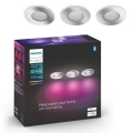 Philips - К-кт 3 бр. LED RGB димируеми лунички за баня Hue 1xGU10/5,7W/230V IP44 2000-6500K