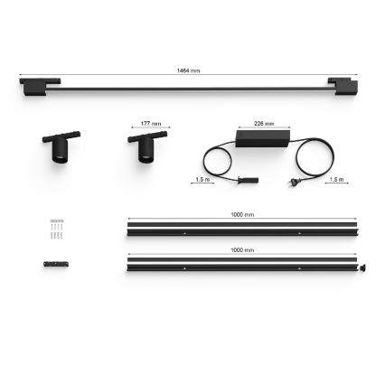 Philips - К-кт 3бр. LED димируеми лампи за релсова система Hue PERIFO LED/39,9W/230V 2000-6500K