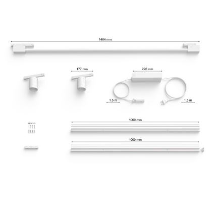 Philips - К-кт 3бр. LED RGB димируеми стенни спотове за релсова система Hue PERIFO LED/39,9W/230V 2000-6500K