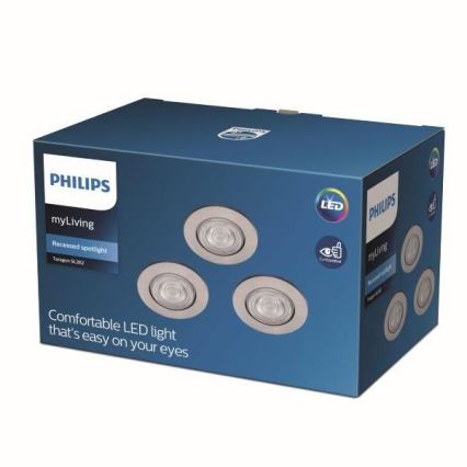Philips - К-кт 3бр. LED лунички за окачен таван LED/4.5W/230V 2700K