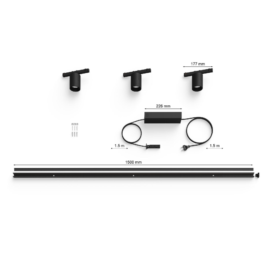 Philips - К-кт 3бр. LED RGB димируеми лампи за релсова система Hue PERIFO LED RGB/15,6W/230V 2000-6500K