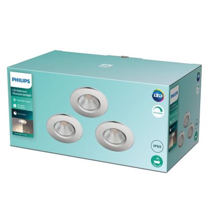 Philips - К-кт 3x LED Димируема лампа за баня DIVE 1xLED/5,5W/230V IP65