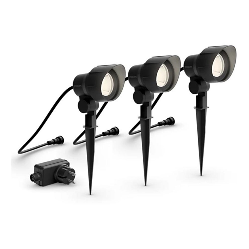 Philips -К-кт 3x LED Екстериорен спот LED/6W/230V 2700K IP44