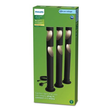 Philips - К-кт 3x LED Екстериорна лампа GARDENLINK DESI LED/1,5W/230V 2700K IP44
