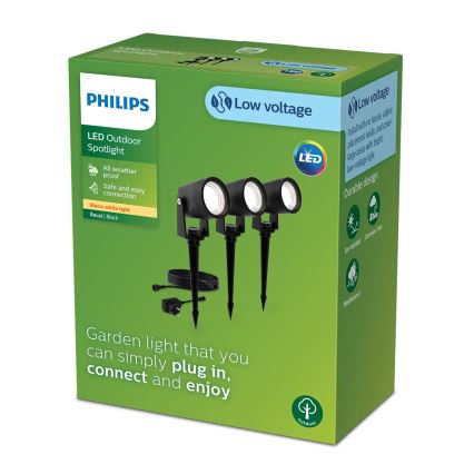 Philips - К-кт 3x LED Екстериорна лампа GARDENLINK REUEL LED/1,5W/230V 2700K IP44