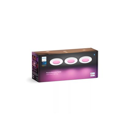 Philips - К-кт 3x LED RGBW Димируема лампа за окачен таван на баня Hue SLIM LED/8,3W/230V IP44 2000-6500K