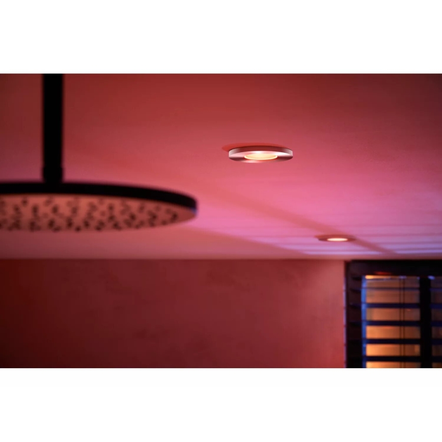 Philips - К-кт 3x LED RGBW Димируема лампа за окачен таван на баня Hue XAMENTO 1xGU10/4,2W/230V IP44 2000-6500K