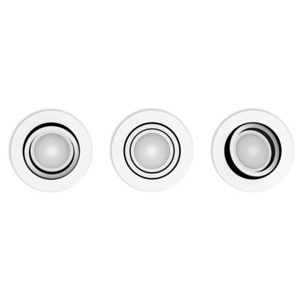 Philips - К-кт 3x LED Димируема лампа за вграждане Hue MILLISKIN 1xGU10/4,2W/230 2200-6500K