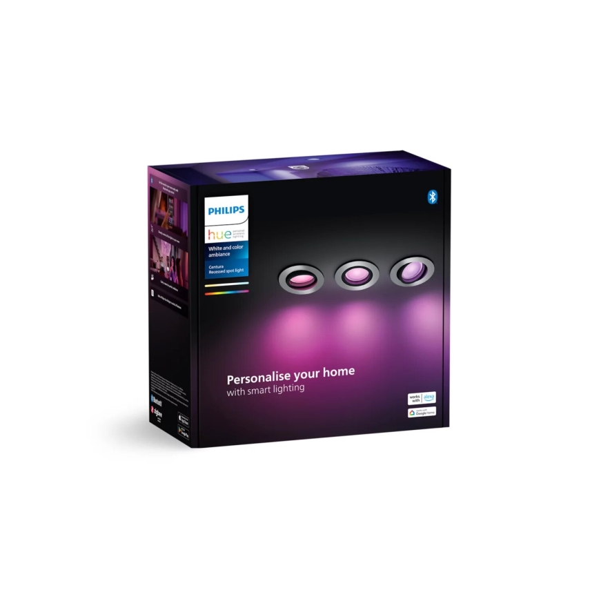 Philips - К-кт 3xLED RGBW Димируема лампа за вграждане Hue CENTURA 1xGU10/4,2W/230V 2000-6500K