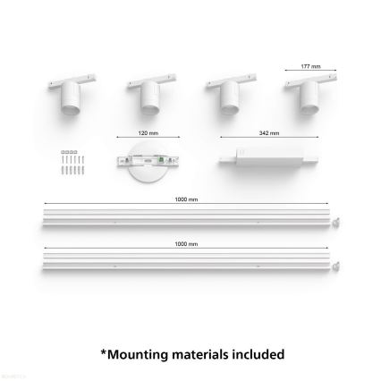 Philips  - К-кт 4бр.LED RGB димируеми спотове за релсова система Hue PERIFO LED RGB/20,8W/230V 2000-6500K