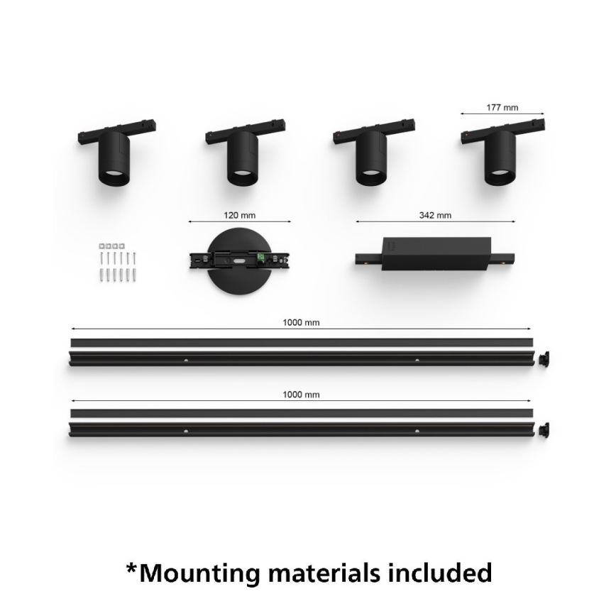 Philips  - К-кт 4xLED RGB Димируем спот за релсова система Hue PERIFO LED/20,8W/230V 2000-6500K