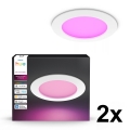 Philips - Комплект 2x димируеми вградени осветителни тела за баня LED RGBW Hue SLIM LED/12W/230V 2000-6500K бели IP44