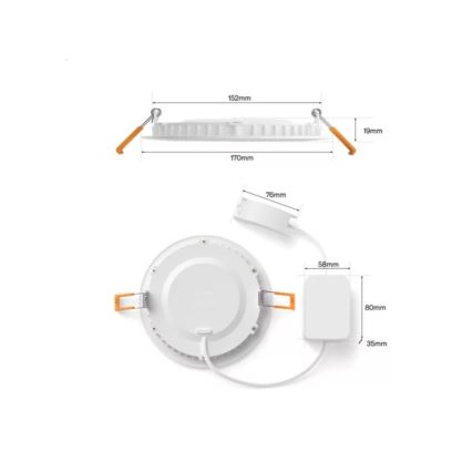 Philips - Комплект 2x димируеми вградени осветителни тела за баня LED RGBW Hue SLIM LED/12W/230V 2000-6500K бели IP44