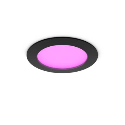 Philips - Комплект от 2 димируеми вградени LED RGBW осветителни тела за баня Hue SLIM LED/12W/230V 2000-6500K черни IP44
