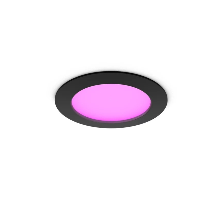Philips - Комплект от 2 димируеми вградени LED RGBW осветителни тела за баня Hue SLIM LED/12W/230V 2000-6500K черни IP44
