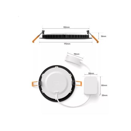 Philips - Комплект от 2 димируеми вградени LED RGBW осветителни тела за баня Hue SLIM LED/12W/230V 2000-6500K черни IP44