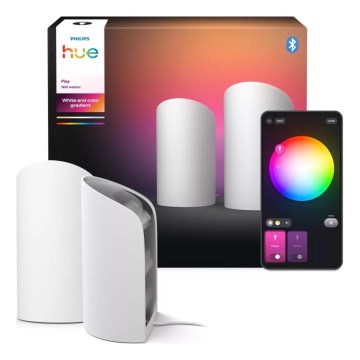 Philips - Комплект 2x LED RGBW димируемо прожекционно осветително тяло Hue PLAY LED/20W/230V 2000–6500K бяло