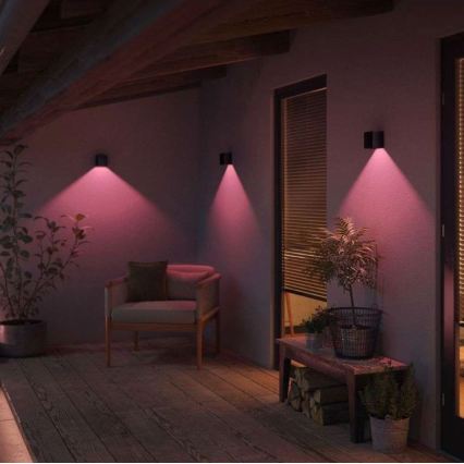 Philips - Комплект 2x LED RGBW димируеми външни стенни осветителни тела Hue RESONATE LED/8W/230V 2000-6500K IP44