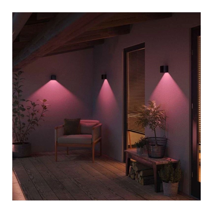 Philips - Комплект 2x LED RGBW димируеми външни стенни осветителни тела Hue RESONATE LED/8W/230V 2000-6500K IP44