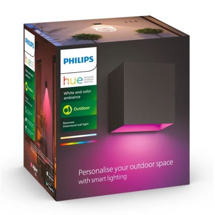 Philips - Комплект 2x LED RGBW димируеми външни стенни осветителни тела Hue RESONATE LED/8W/230V 2000-6500K IP44