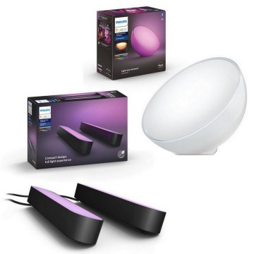 Philips - Комплект 2x RGB LED димируема настолна лампа Hue PLAY LED/6W/230V 2000-6500K + димируема настолна лампа GO LED/6W/230V 2000-6500K