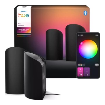 Philips - КОМПЛЕКТ 2x RGBW LED димируеми прожектори Hue PLAY LED/20W/230V 2000–6500K черни