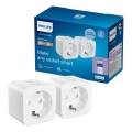 Philips - комплект 2x умен контакт SCHUKO 2300W + измервател на мощността Wi-Fi