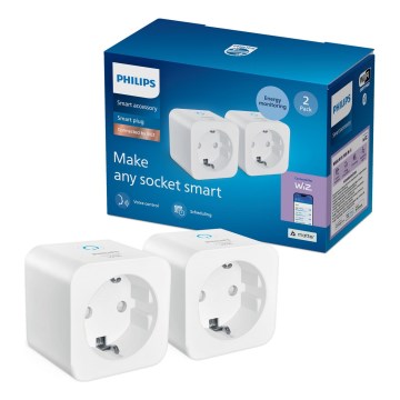 Philips - комплект 2x умен контакт SCHUKO 2300W + измервател на мощността Wi-Fi