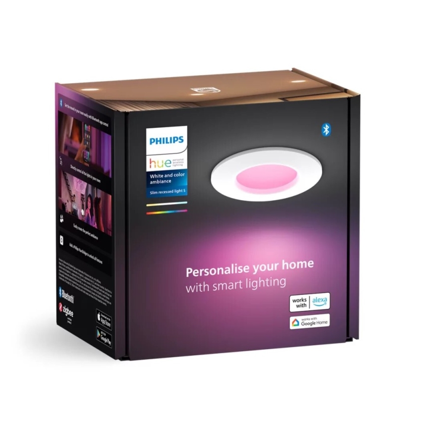 Philips - комплект от 2 броя димируеми LED RGBW вградени осветителни тела за баня Hue SLIM LED/8,3W/230V 2000-6500K бяло IP44