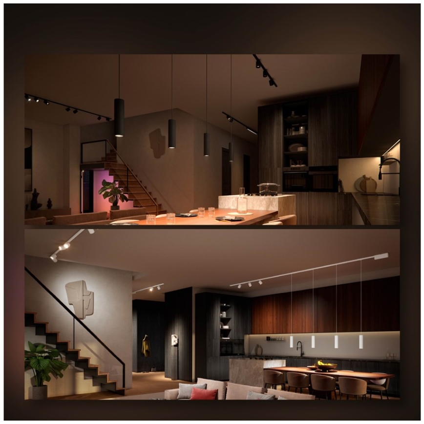 Philips - Комплект от 3 димируеми LED RGB подвесни лампи на кабел за шинната система Hue PERIFO LED RGB/15,6W/230V 2000-6500K