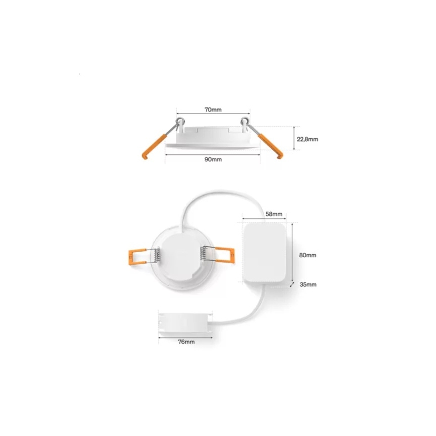 Philips - KОМПЛЕКТ 3x LED RGBW Димируемо вградено осветително тяло за баня Hue SLIM LED/8,3W/230V 1000-20000K бяло P44
