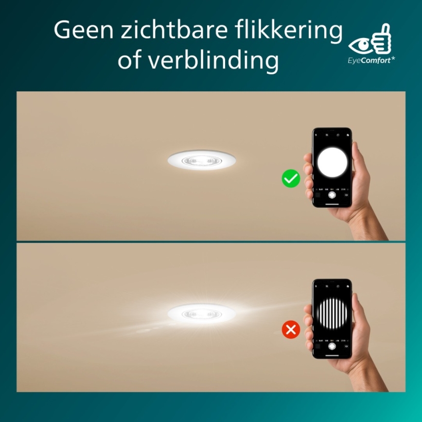 Philips - Комплект от 3 димируеми вградени LED осветителни тела CILANTRO LED/5W/230V 2700K черни