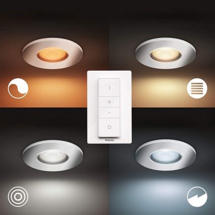 Philips - Комплект от 3 LED регулируеми осветителни тела за баня Hue ADORE 1xGU10/5W/230V IP44 + дистанционно управление