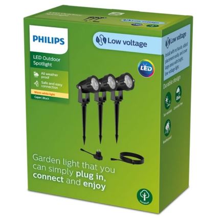 Philips - Комплект от 3 броя LED външни прожектори CAPER LED/1,5W/24/230V IP44
