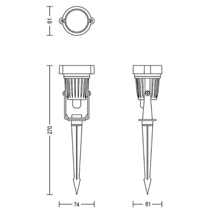 Philips - Комплект от 3 броя LED външни прожектори CAPER LED/1,5W/24/230V IP44