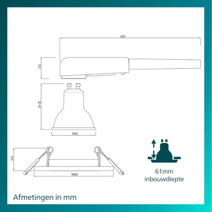 Philips - Комплект 3x вградени осветителни тела PERIDOT 1xGU10/7W/230V бяло