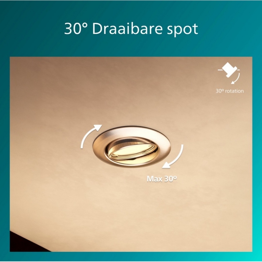 Philips - Комплект 3x вградени осветителни тела PERIDOT 1xGU10/7W/230V сребрист