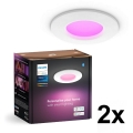 Philips - комплект от 2 броя димируеми LED RGBW вградени осветителни тела за баня Hue SLIM LED/8,3W/230V 2000-6500K бяло IP44