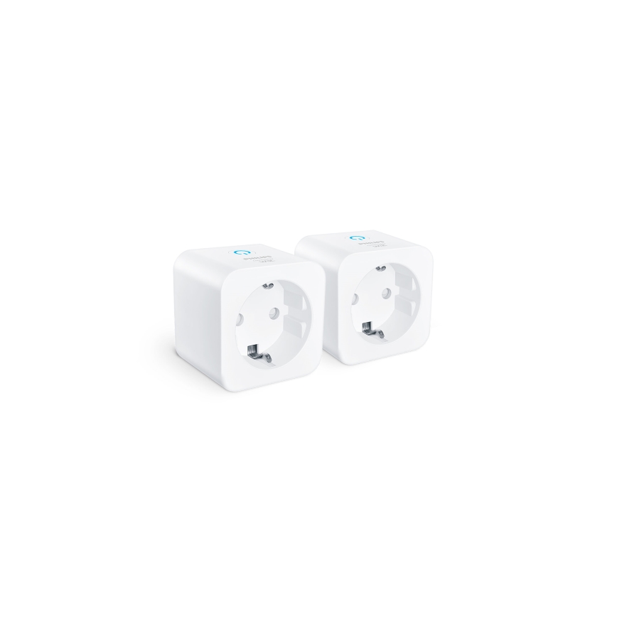 Philips - комплект от 2 умни SCHUKO контакта, 2300 W, Wi-Fi