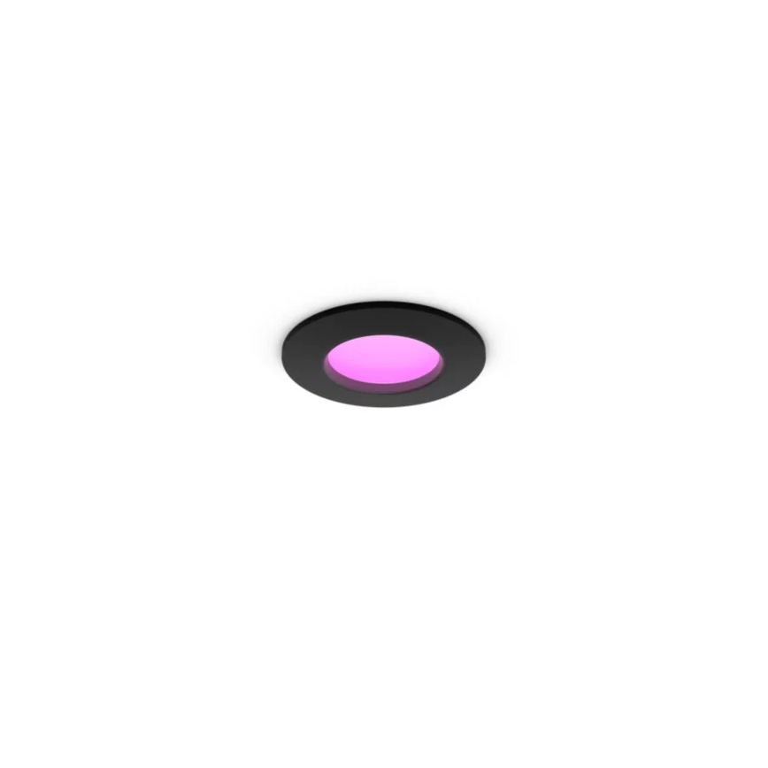 Philips - Комплект от 2 димируеми вградени LED RGBW осветителни тела за баня Hue SLIM LED/8,3W/230V 2000-6500K, черно, IP44