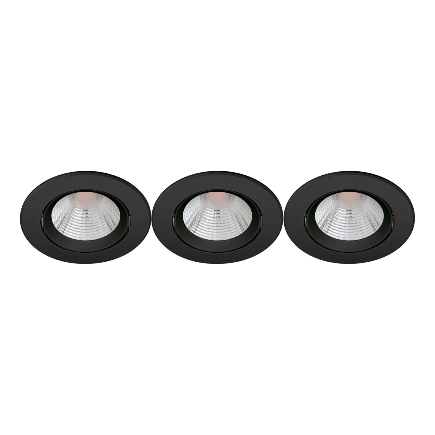 Philips - Комплект от 3 бр. LED регулируеми вградени осветителни тела SPARKLE LED/5,5W/230V 2700K черен